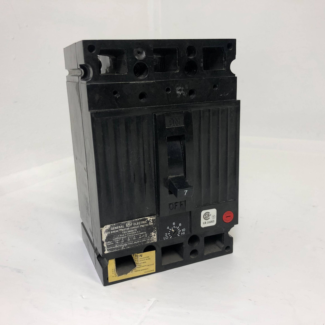 GE TEC36007S 7A Mag-Break Circuit Breaker 480/600V 3 Pole 7 Amp General Electric (EM3437-20)