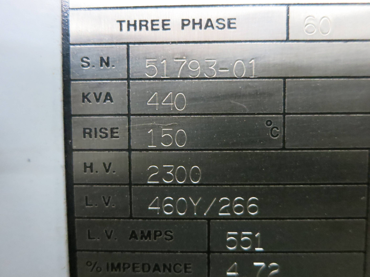 FPT 440 kVA 2300 Delta to 460Y/266 V 3PH Dry Type Transformer 440kVA 2300V 460 (DW1440-1)