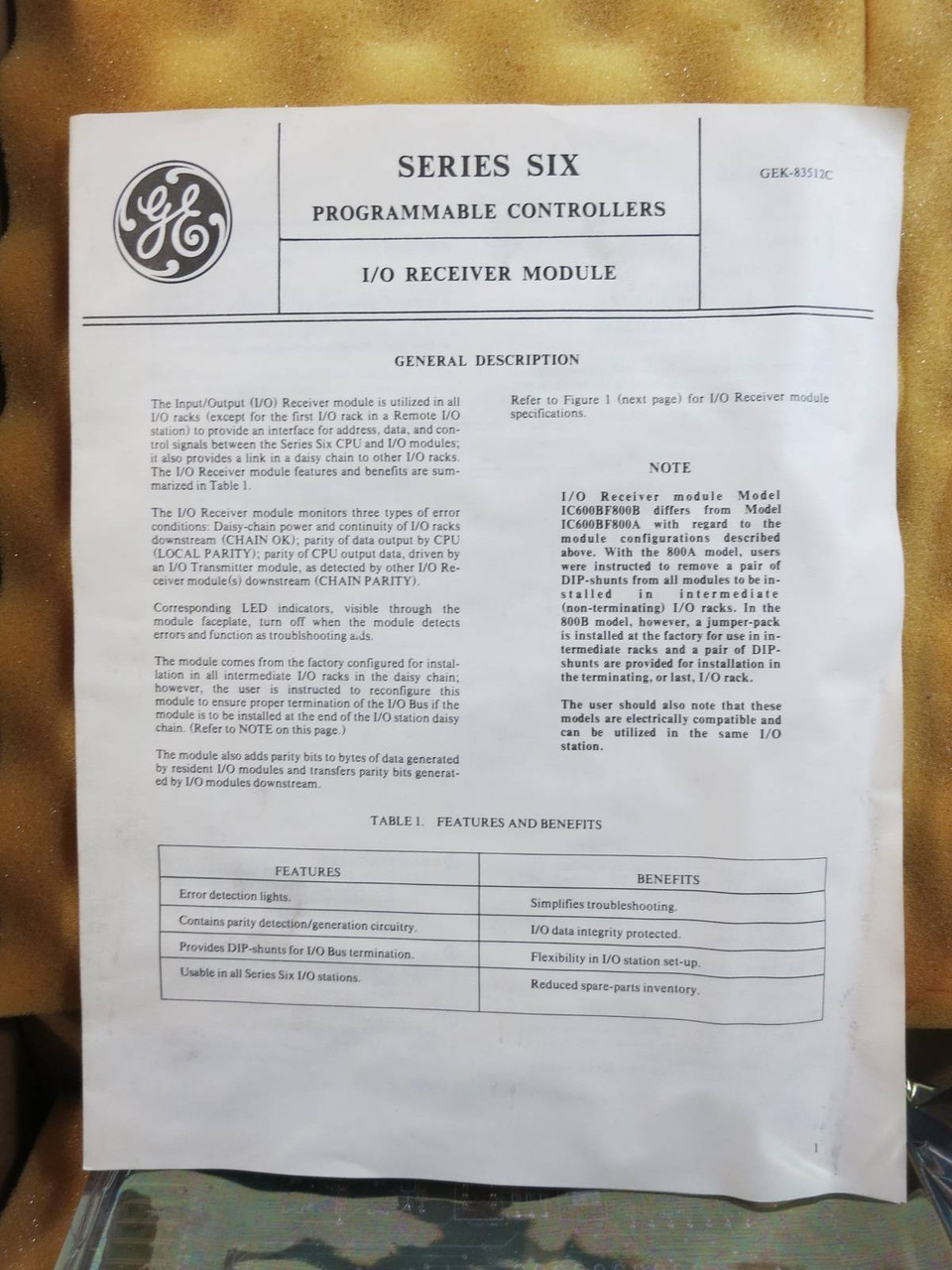 NEW GE Fanuc Series 6 IC600-YB800B Local I/O Receiver Module PLC IC600YB800B (TK4887-1)