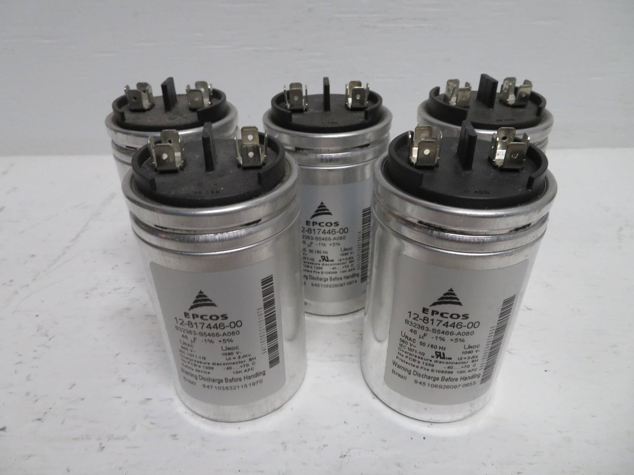 Lot of 5 EPCOS 12-817446-00 Capacitor B32363-S5466-A080 46 uF 580 V 1090 V (NP2292-5)