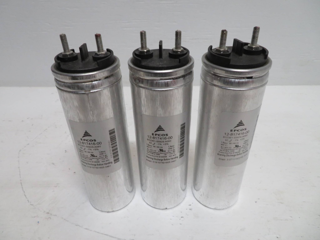 Lot of 3 EPCOS 12-817416-00 Capacitor B32361-S5926-A080 92 uF 580V URAC 1090V (NP2280-10)