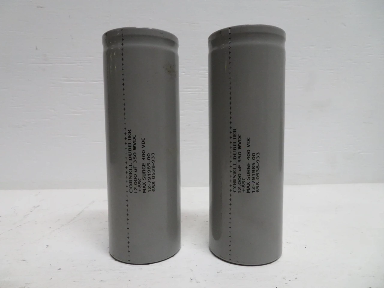 Lot of 2 Cornell Dubilier 12-791985-00 Capacitor 12000 uF 350 W VDC 400 VDC Gray (NP2285-20)