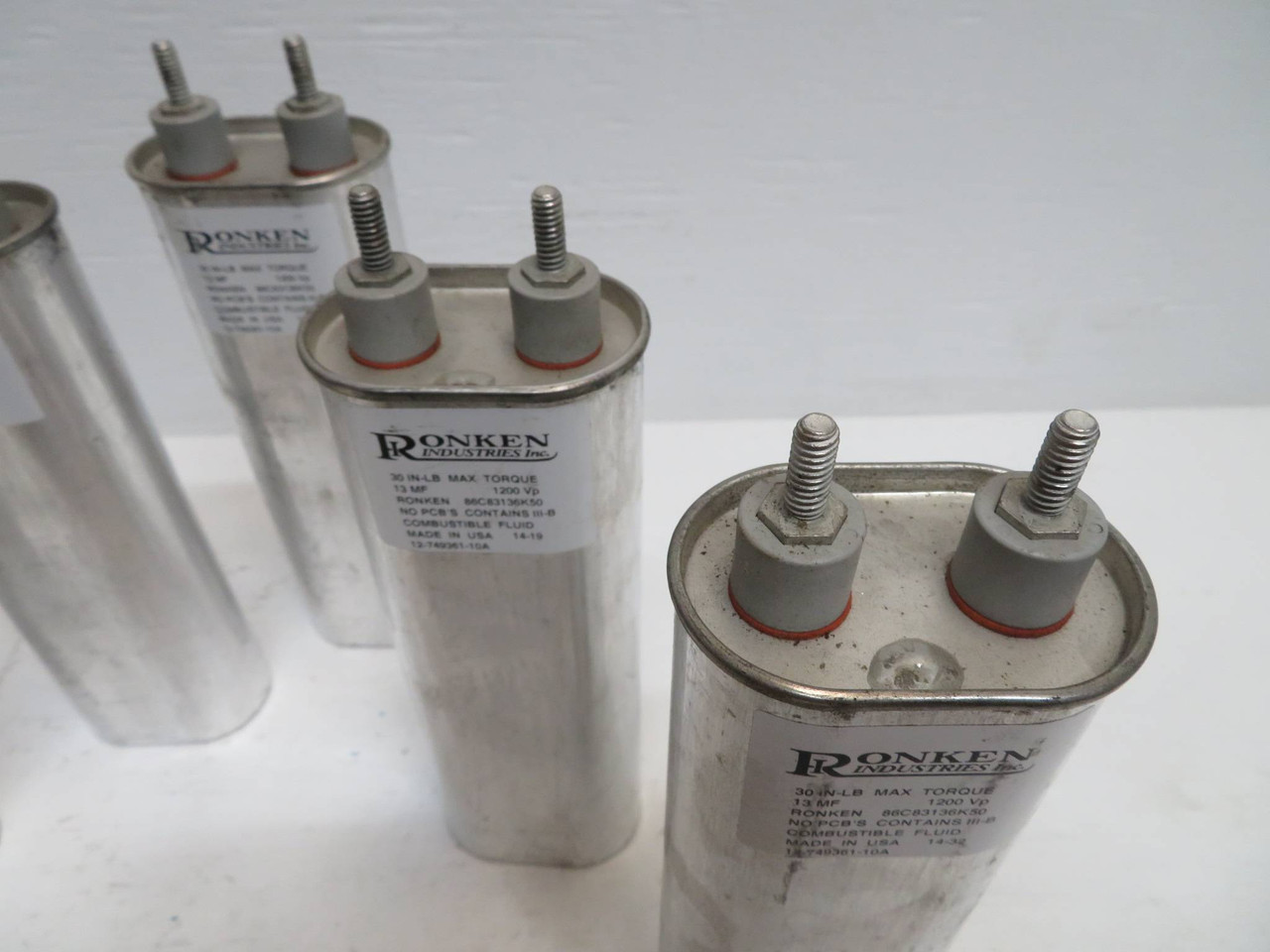 Lot of 6 Ronken 86C83136K50 Capacitor 12-749361-10A 13 MF 1200 Vp 14-25 (NP2282-3)