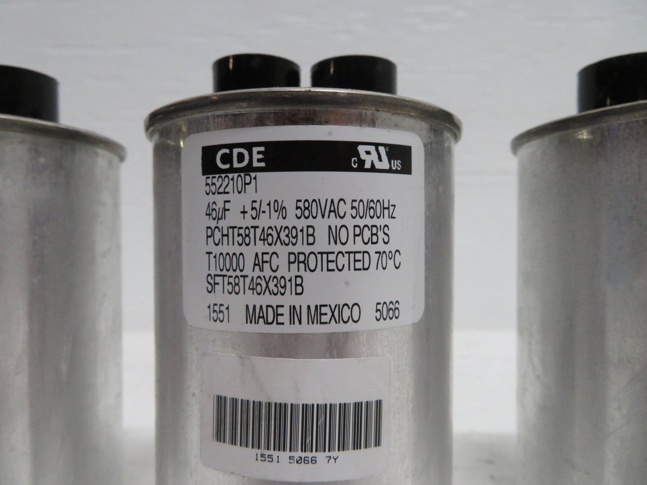 Lot of 6 CDE 552210P1 Capacitor PCHT58T46X391B 46 MF 580 VAC AFC 50/60 Hz (NP2291-29)