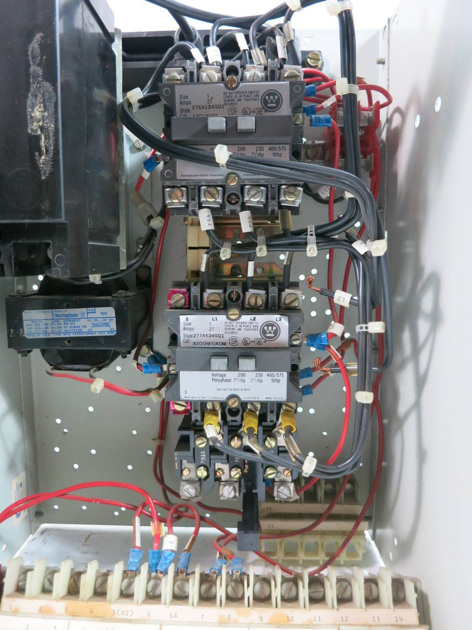 Westinghouse Type W Size 1 FVR Reversing Starter 7 Amp Breaker 18" MCC Bucket (TK4934-3)