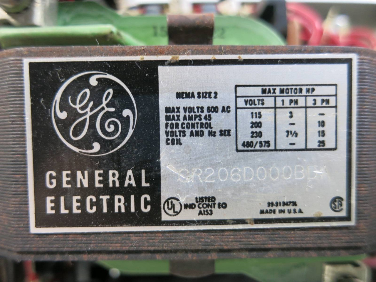 GE 7700 Plus Size 2 Starter 30 Amp Fusible 12" MCC Bucket 8000 CR206D000BDA (TK4941-33)