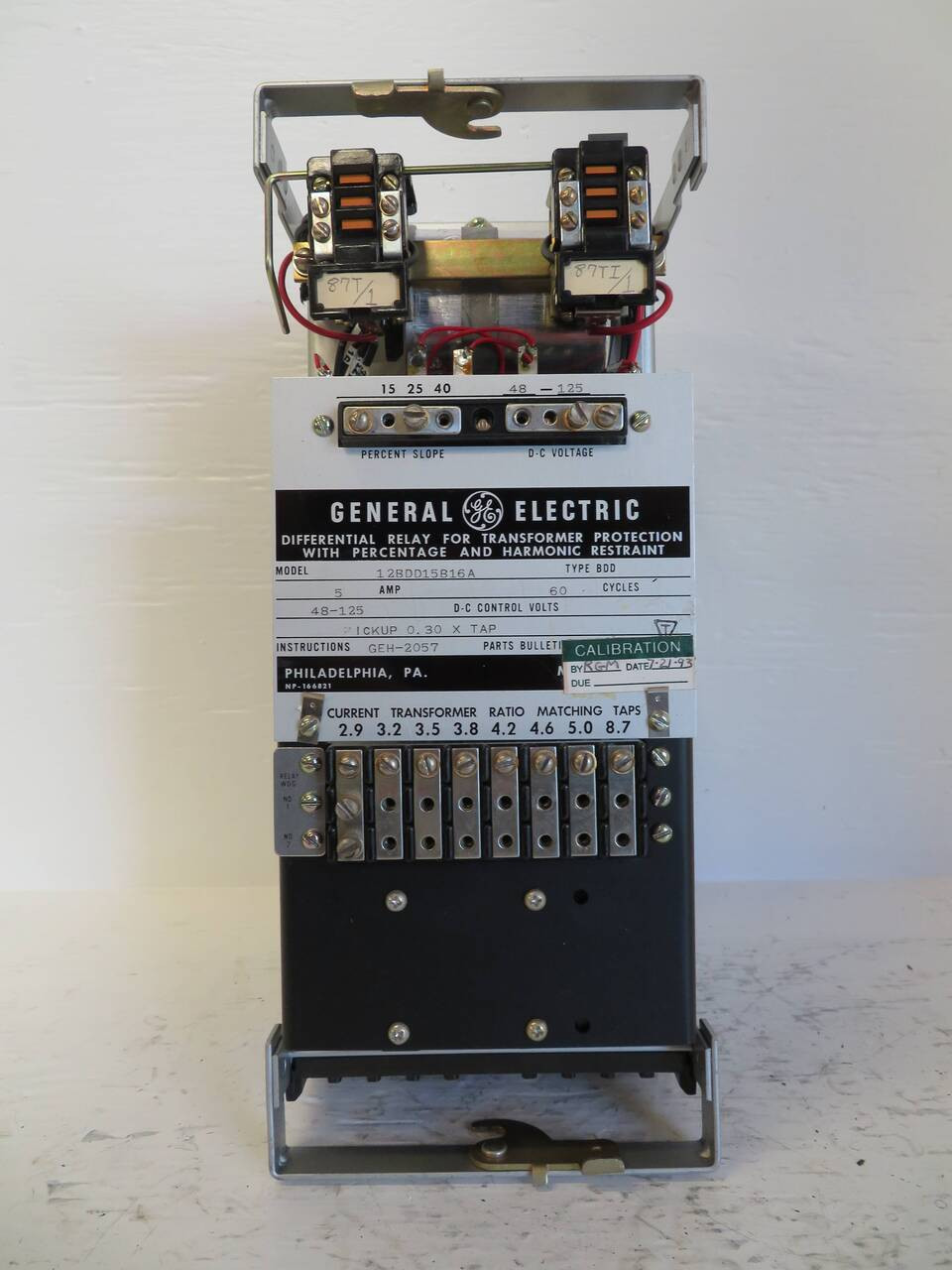 GE 12BDD15B16A Differential Relay Transformer Protection Harmonic Restraint BDD (NP2318-1)