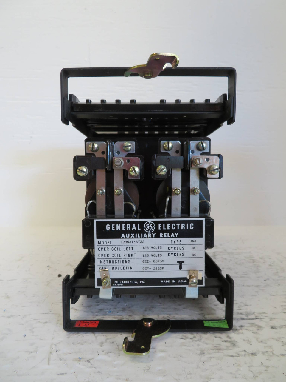 General Electric 12HGA14AY2A Auxiliary Relay Type HGA GE Volt DC GEF-2623F (NP2331-2)