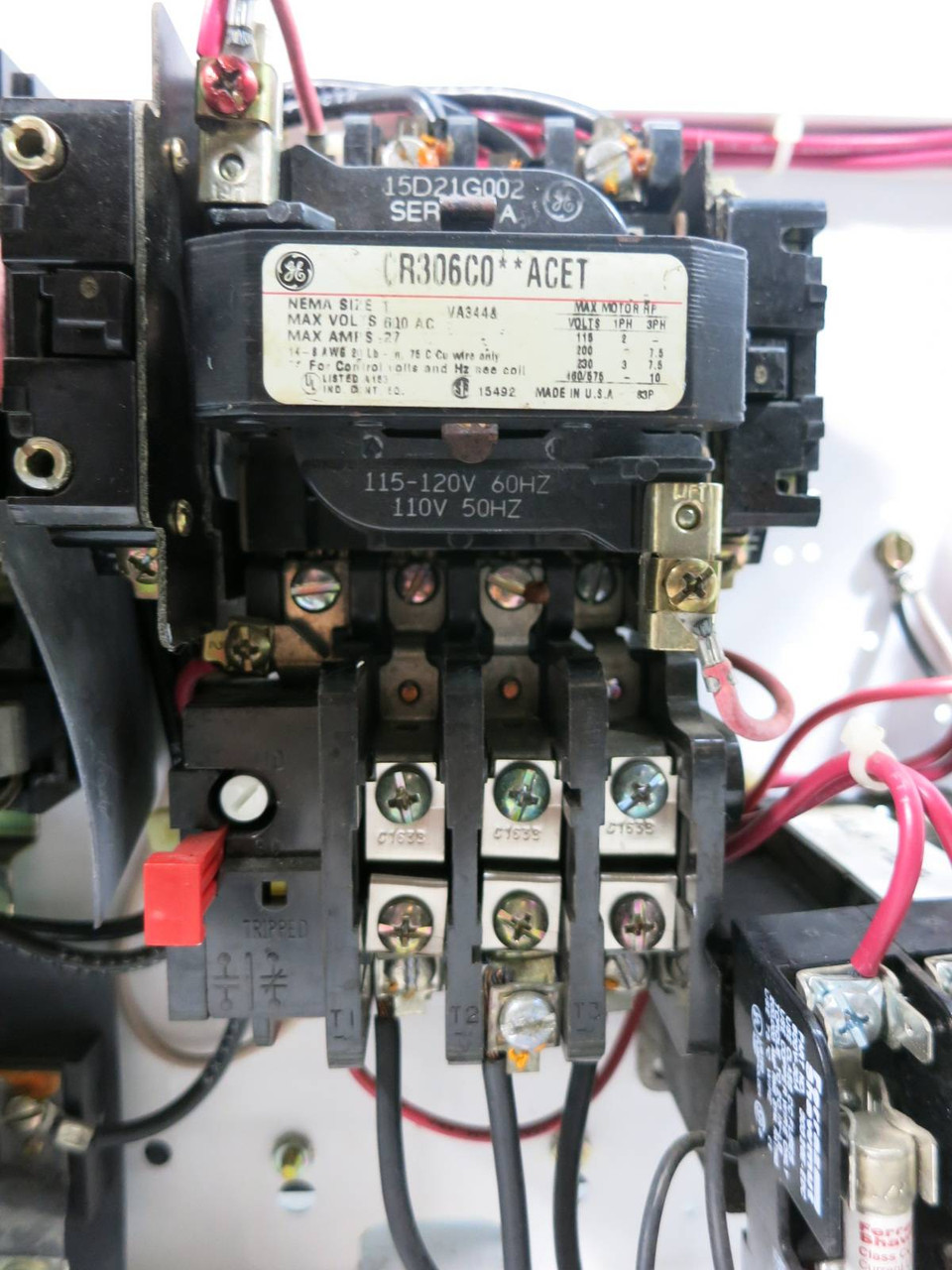 GE 8000 Size 1 Starter 30 Amp Fusible 12" FVNR MCC Bucket 7700 CR306C0**ACET (TK4955-1)