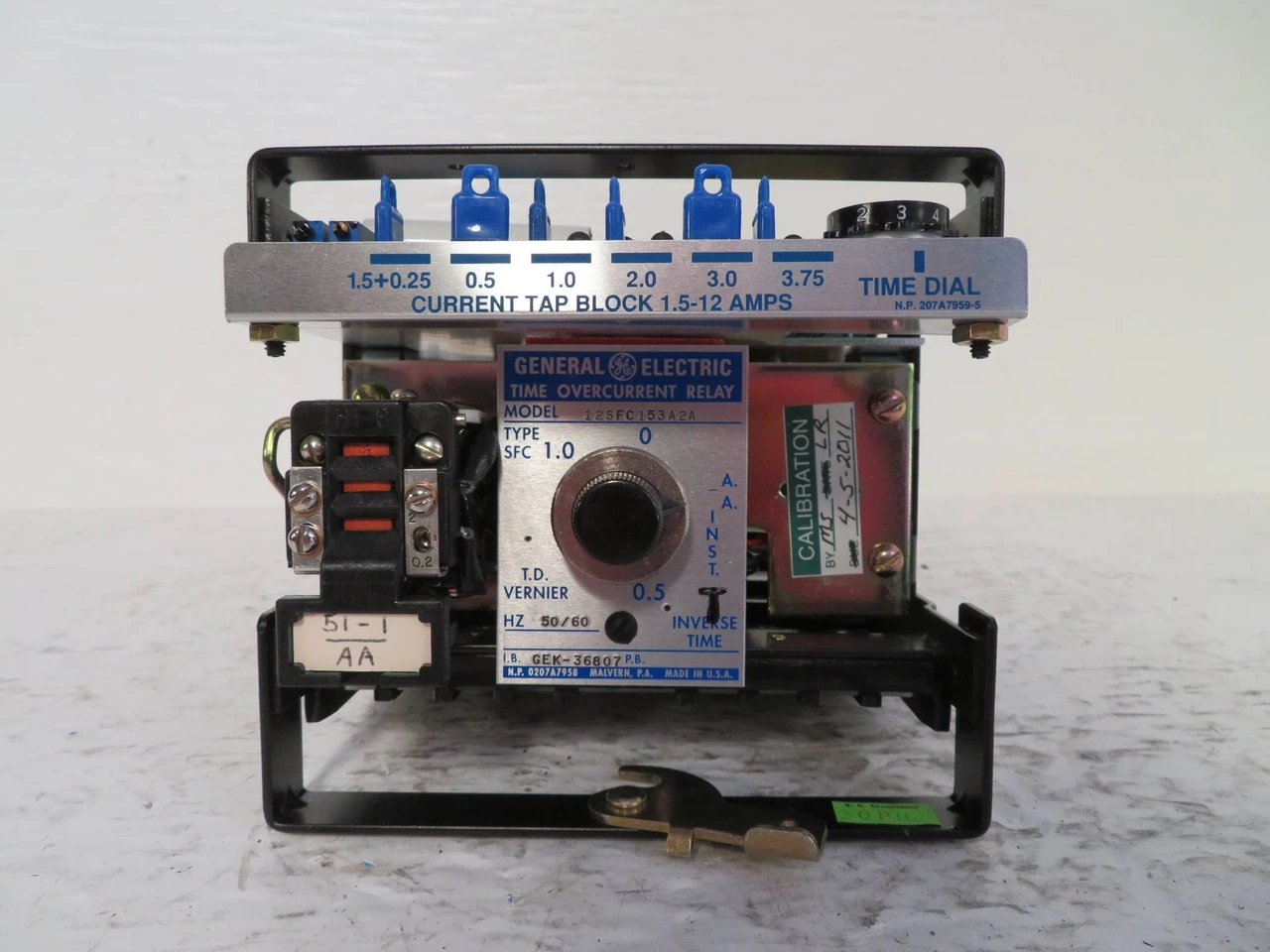 General Electric 12SFC153A2A Time Overcurrent Relay GE SFC 1.0 60 Hz GEK-36807 (NP2348-7)
