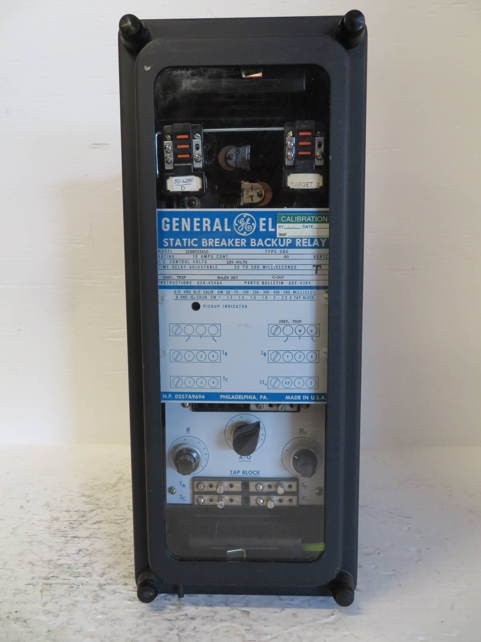 General Electric 12SBC23A1D Static Breaker Backup Relay 10 Amp Type SBC 125 GE (NP2350-1)