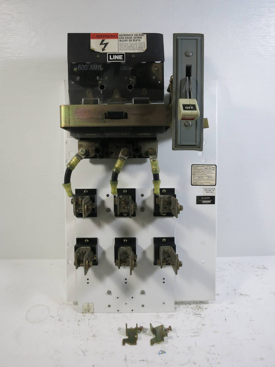 Siemens Tiastar Furnas 89 600 Amp Main Fusible Feeder MCC MCCB Bucket 600A Fused (TK4973-1)