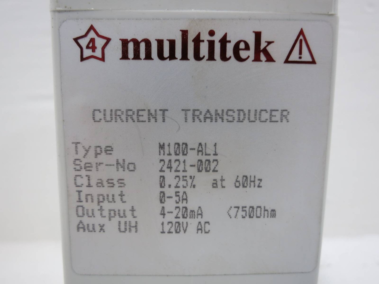 Multitek M100-AL1 Current Transducer 0.25% at 60Hz 0-5A (TK5018-4)