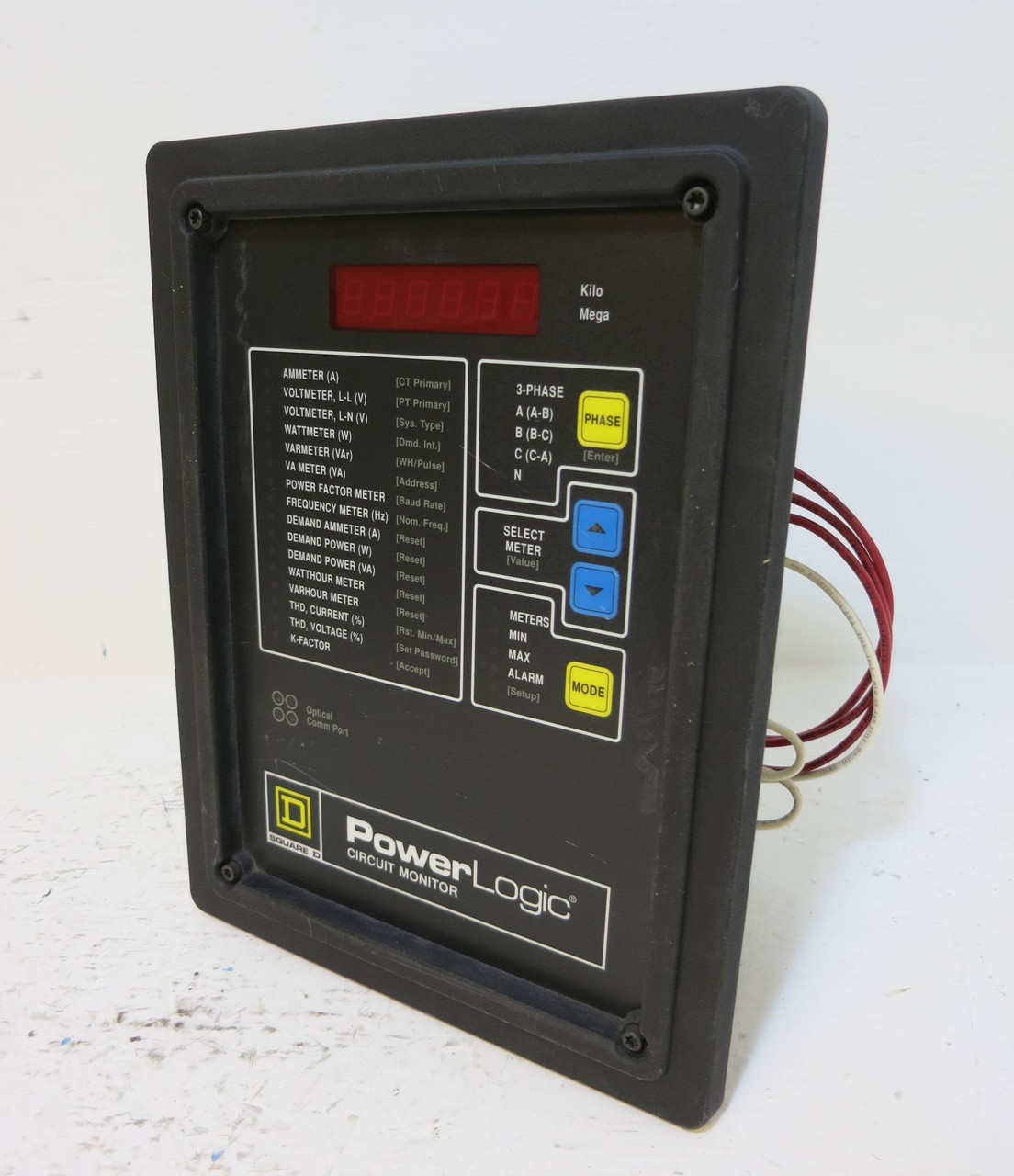 Square D PowerLogic 3020-CM-2250 Circuit Monitor w/ 3090-VPM-277-C1 Power Module (DW1538-11)