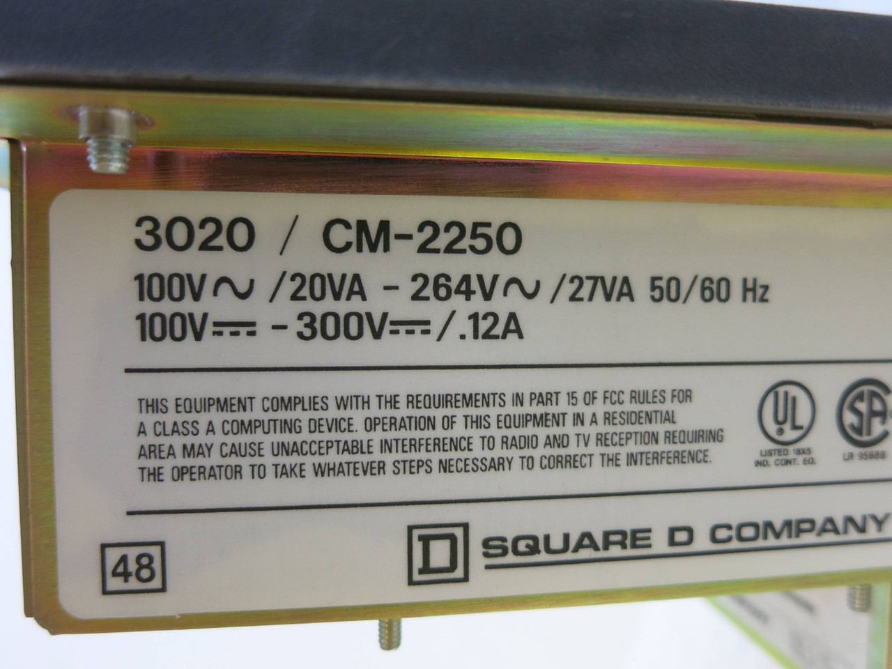 Square D PowerLogic 3020-CM-2250 Circuit Monitor w/ 3090-VPM-277-C1 Power Module (DW1538-11)
