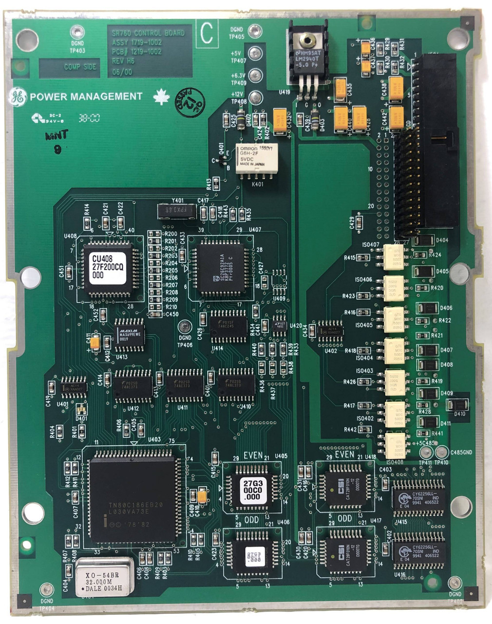 GE Multilin 1219-1002 SR760 Control Board Protection Relay Rev. H6 1719-1002 (EM3605-1)