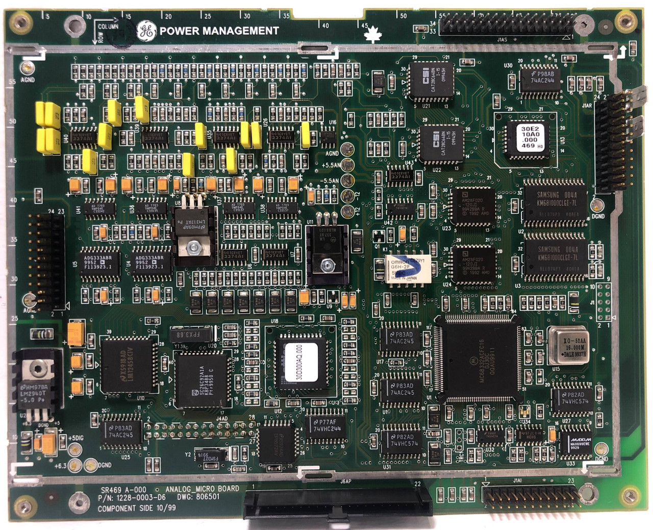 GE Multilin 1228-0003-D6 Analog Micro Board SR469 A-000 806501 General Electric (EM3609-3)