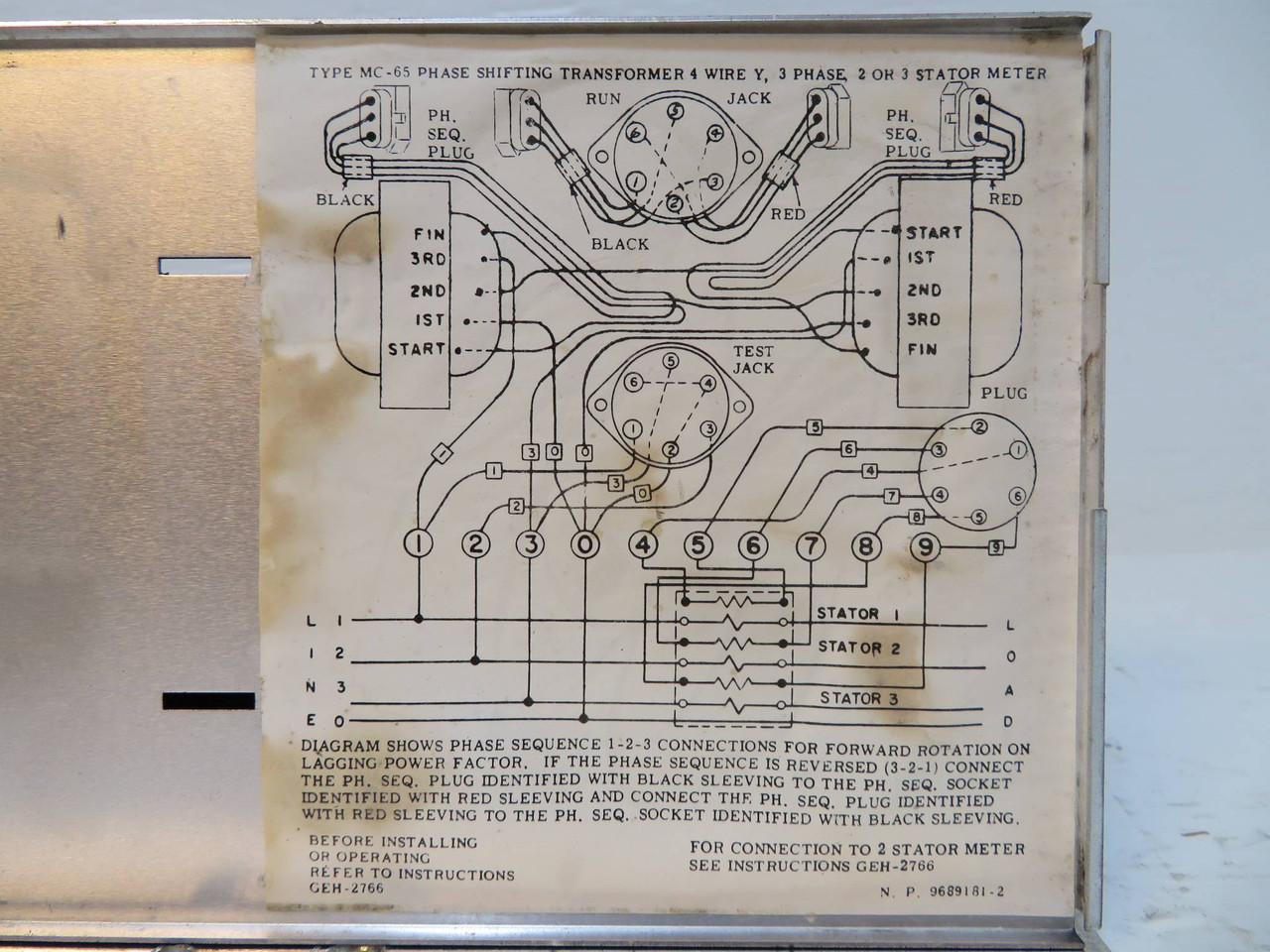 General Electric MC-65 Phase-Shifting Transformer 700X85G1 120V 4W Y 3P GE (NP2431-2)