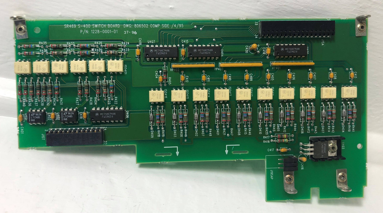 GE Multilin 1228-0001-D1 S-400 Switch Board SR469 DWG 806502 D1 General Electric (EM3631-2)