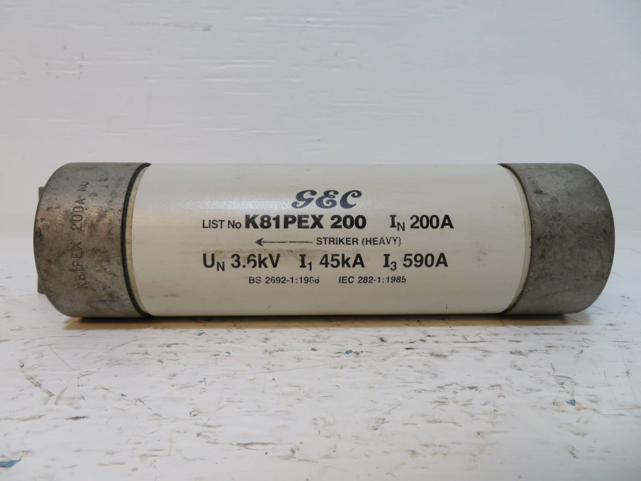 GEC-Fusegear K81PEX 200 Fuse 3.6 kV-45 kA 590A 200 Amp 3600V 200A (NP2440-3)