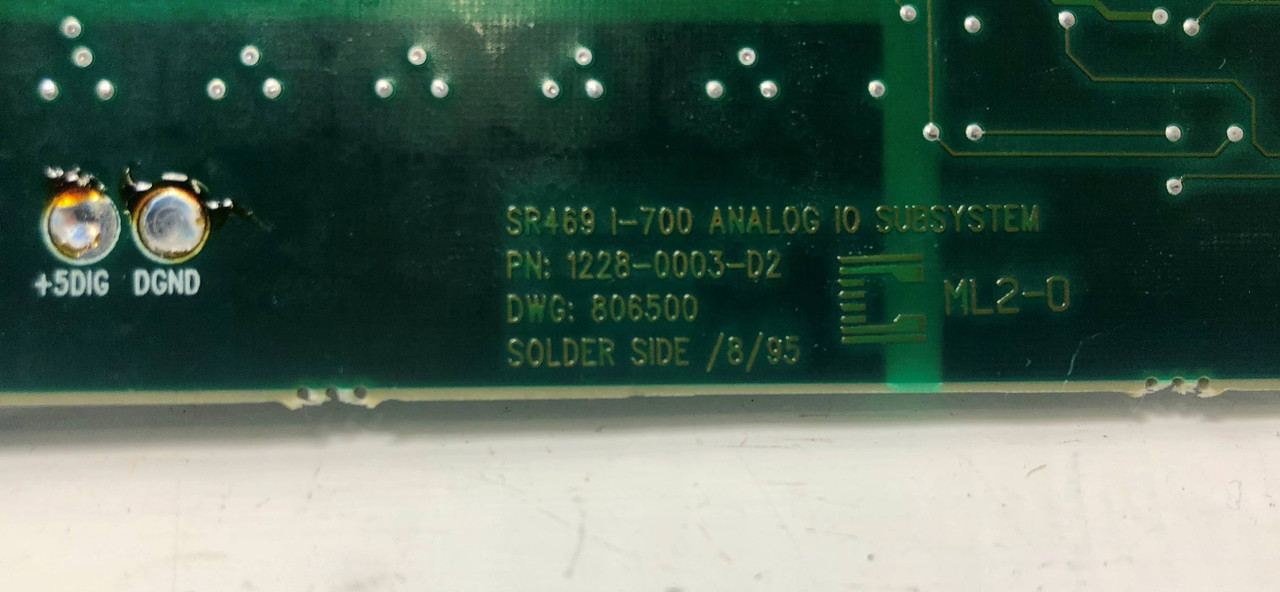 GE Multilin 1228-0003-D2 SR469 I-700 Analog IO Subsystem Board Relay D2 806500 (EM3637-1)