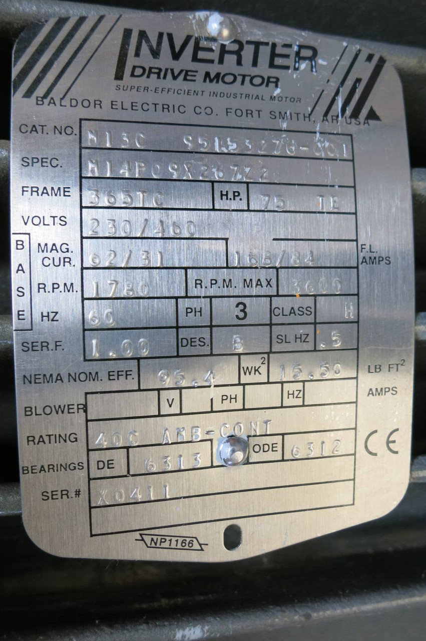 75 HP Portable 111000 In-lb Torque Gearmotor w SM-CYCLO CVVJ-6225Y & 365TC Motor (PM2966-1)