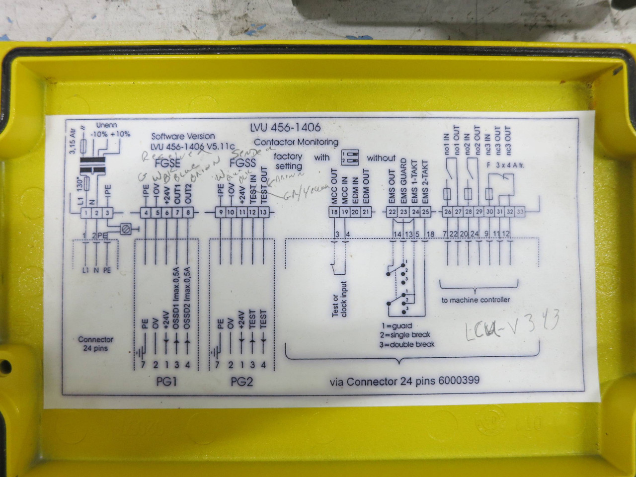 SICK Optic LCU-V343 Safety Sensor Controller Light Curtain Control LCUV343 (DW1579-3)