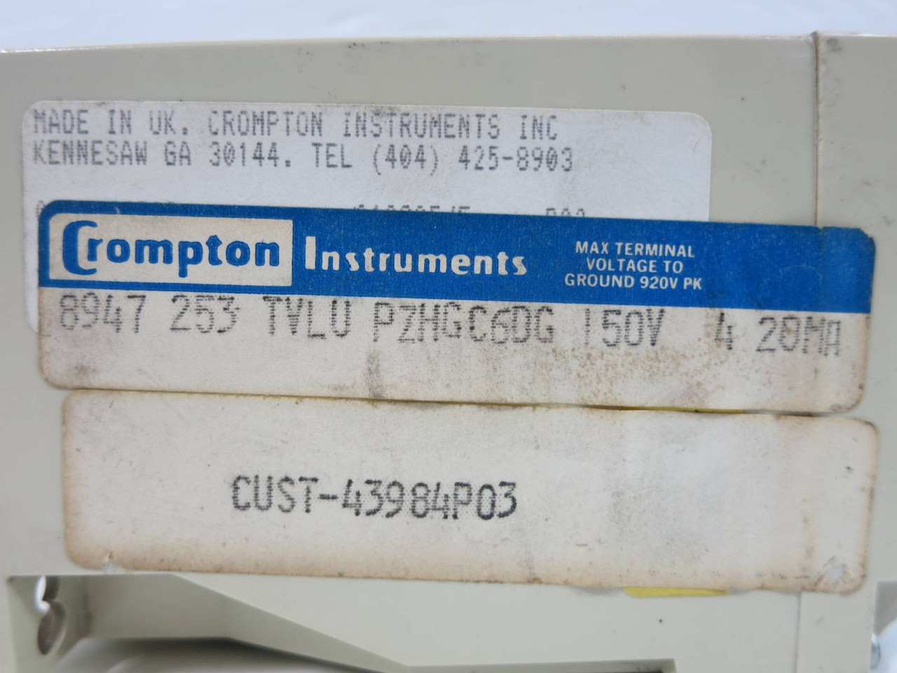 Crompton Instruments 253-TVLU AC Transducer Relay 253-TVLU-PZHGC6DG (TK5197-5)