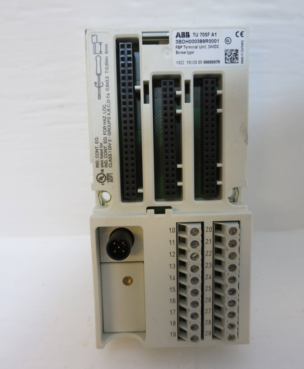 ABB TU705F A1 3BDH000389R0001 AC700F Freelance FPB Terminal Unit AC 700F PLC DCS (DW1655-1)