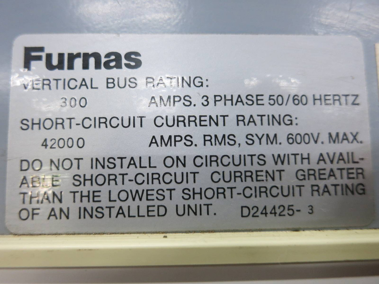 Furnas System 89 3x Motor Control Center Sections 800A / 300A Main Lug Siemens (TK5216-1)