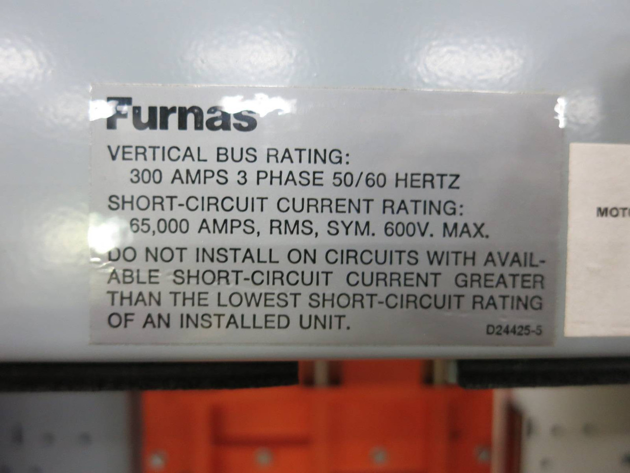 Furnas System 89 2x Motor Control Center Sections 800A / 300A Main Lug Siemens (TK5217-1)
