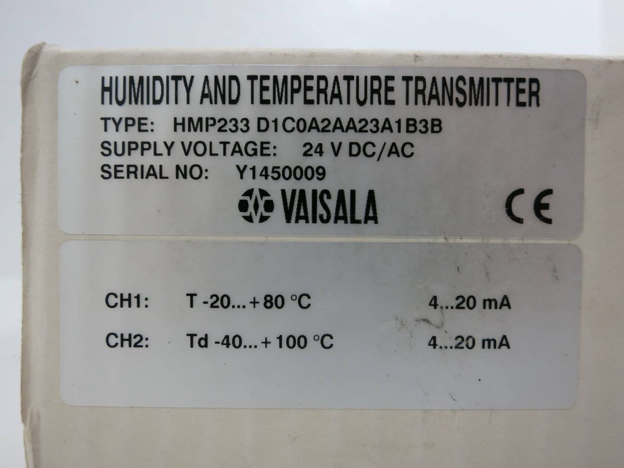 NEW Vaisala HMP233-D1C0A2AA23A1B3B Humidity and Temperature Transmitter NIB (TK5276-1)