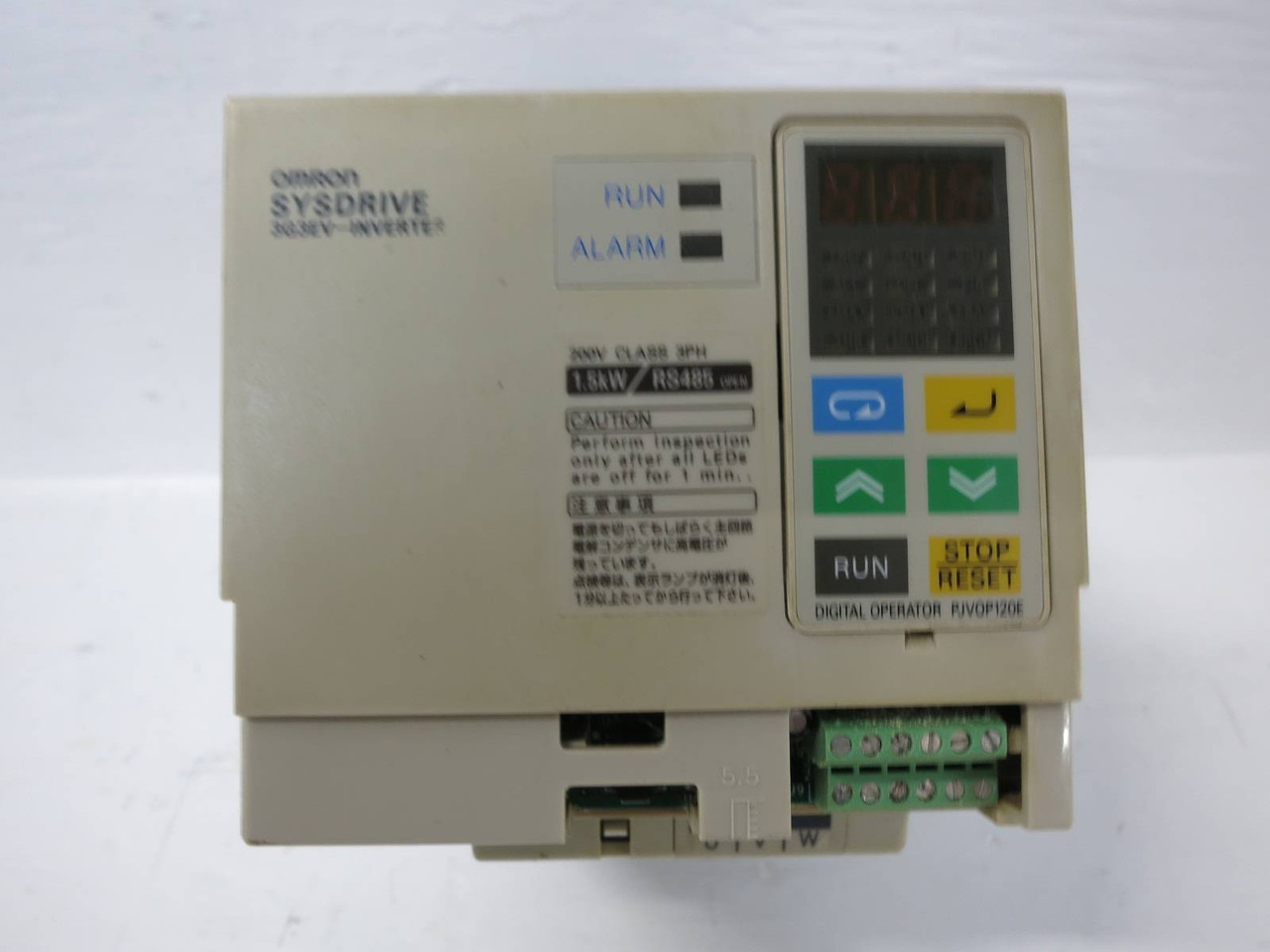 Omron Sysdrive 3G3EV-A2015RM-E 3G3EV Inverter Drive 1.5kW 7A 2.6kVA 230Vac (TK5289-18)