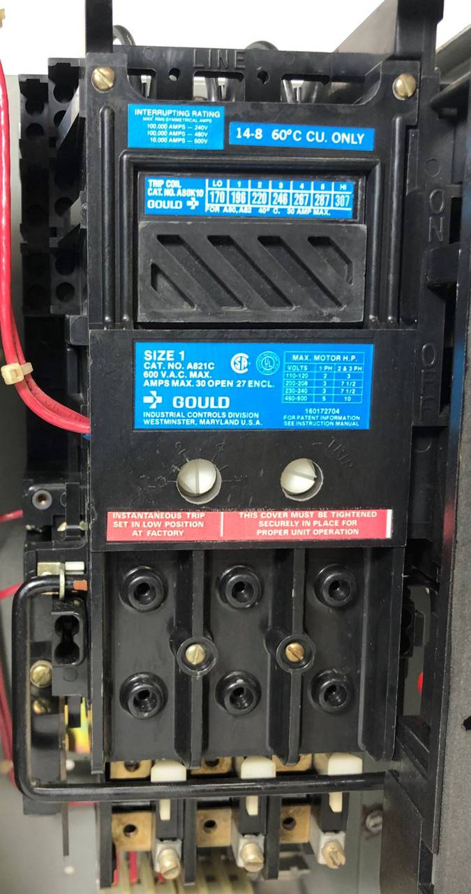 Telemecanique 5600 Dual Size 1 Combo Starter 30A 18" MCC Bucket A821C Gould (EM3758-13)