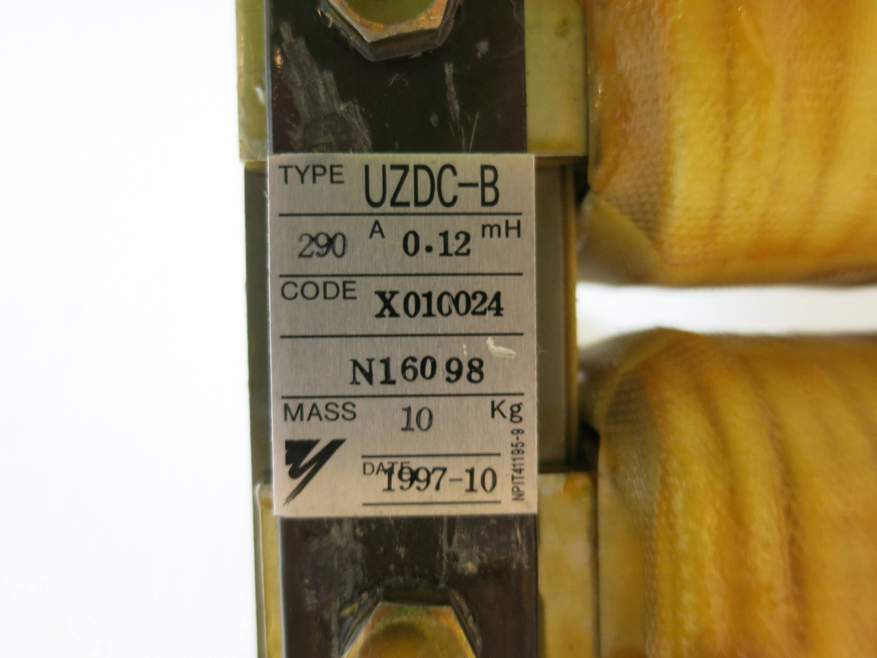 Yaskawa UZDC-B X010024 290A 0.12mH Drive Reactor  290 Amp UZDCB (DW1715-1)