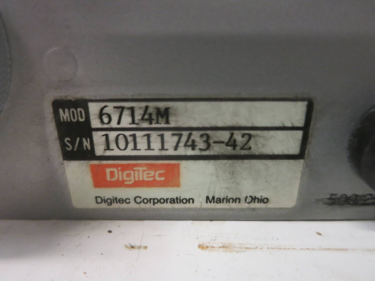 DigiTec Model 6714M Digital Industrial Printer (TK5396-2)