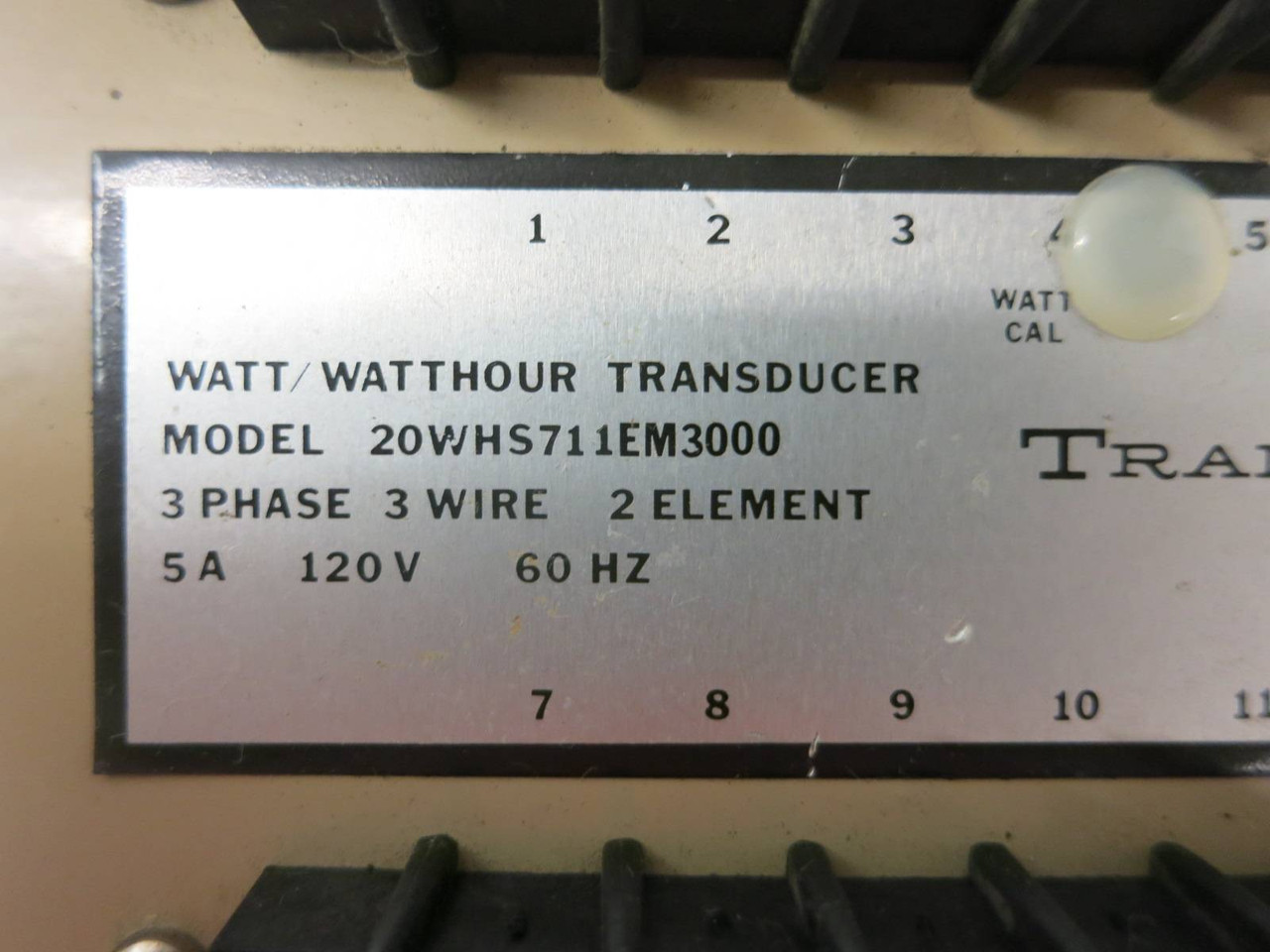 TransData 20WHS711EM3000 Watt / Watthour Transducer 3-Phase 3W 2 Element 5A 120V (TK5408-1)
