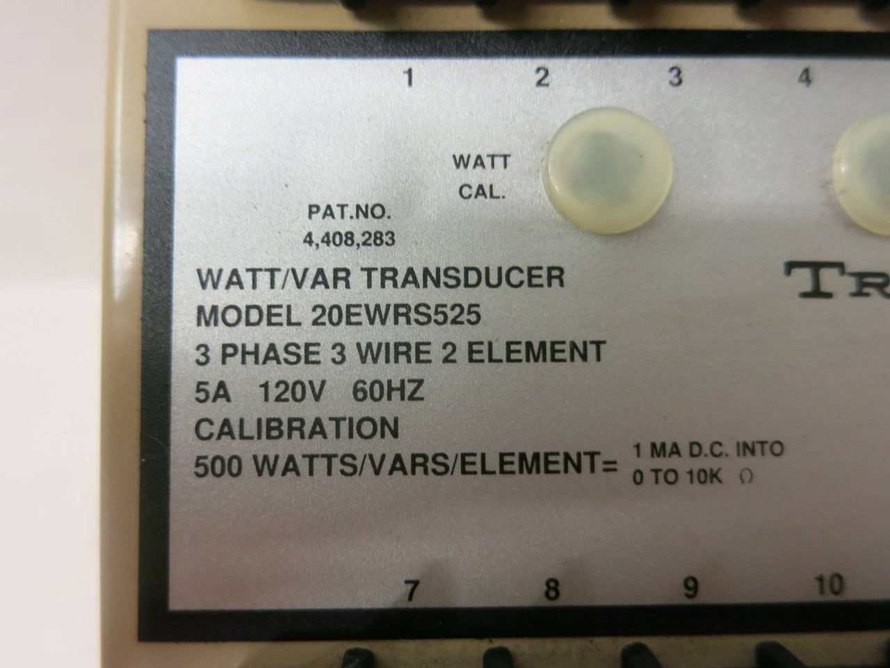 TransData 20EWRS525 Watt / VAR Transducer 3-Phase 3 Wire 2 Element 5A 120V (TK5407-3)