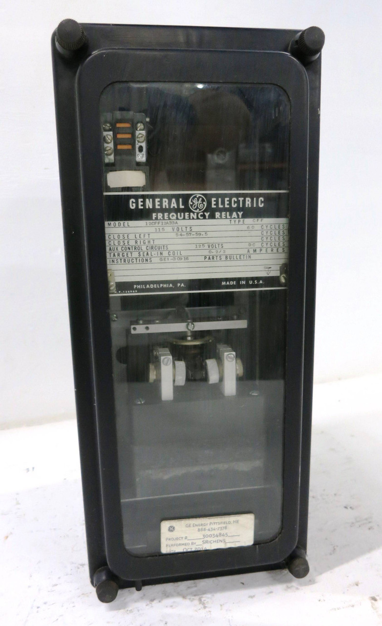GE 12CFF12A33A Frequency Relay Type CFF 115V 0.2/2A General Electric (DW1776-1)