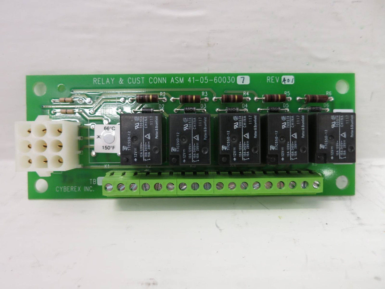 Cyberex 41-05-600307 Rev A01 Relay & CUST CONN ASM Board PLC Card Module (TK5430-3)
