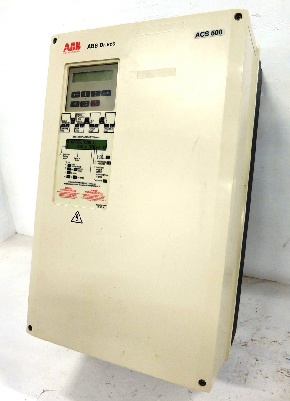 ABB ACS501-060-4-00P5 75HP ACS 500 AC VS Drive 480V 3PH 77A 96A 60HP 75 HP (DW1863-1)
