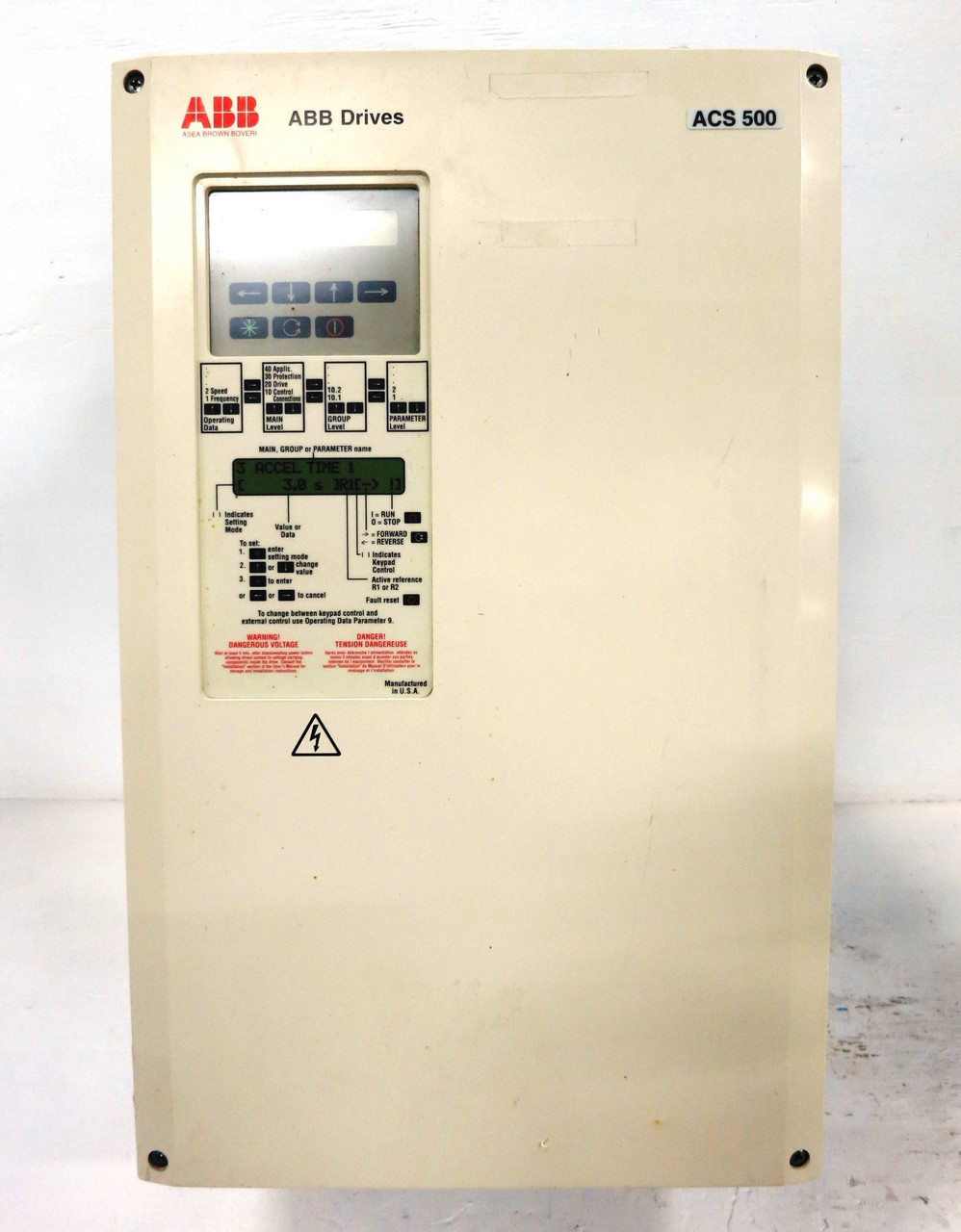 ABB ACS501-060-4-00P5 75HP ACS 500 AC VS Drive 480V 3PH 77A 96A 60HP 75 HP (DW1863-1)