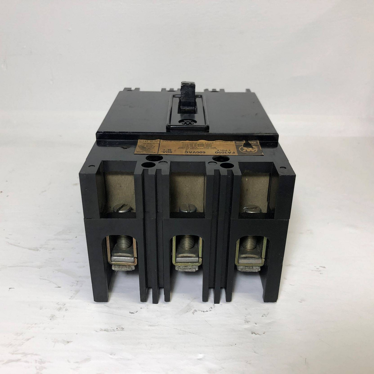 CH Westinghouse FA3090 90A Circuit Breaker 14ka @ 480/600V 3 Pole 90 Amp flaw (EM3861-1)