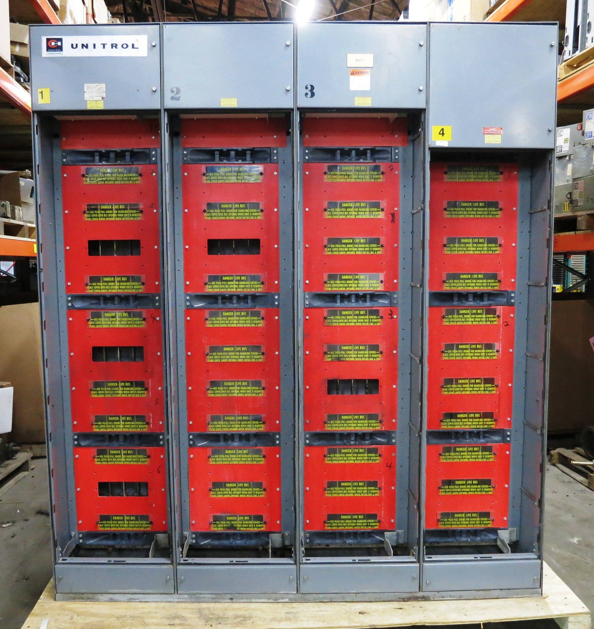 F10 Unitrol 600/400 Amp 480V 4x Section MCC Motor Control Center 3PH 600A 400A (DW1960-1)