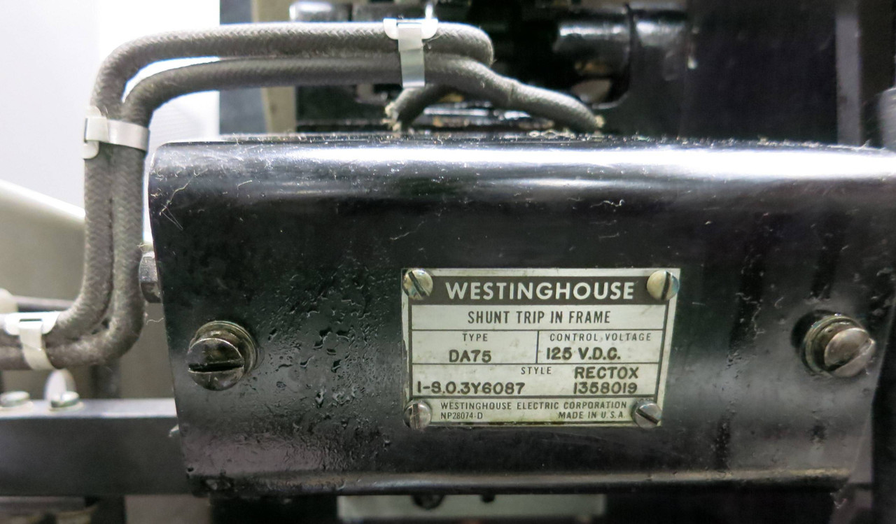 Westinghouse DA75 3000A Air Breaker w 3000 Amp Trip MO Shunt Rectifier Aux DA 75 (GA0090-1)