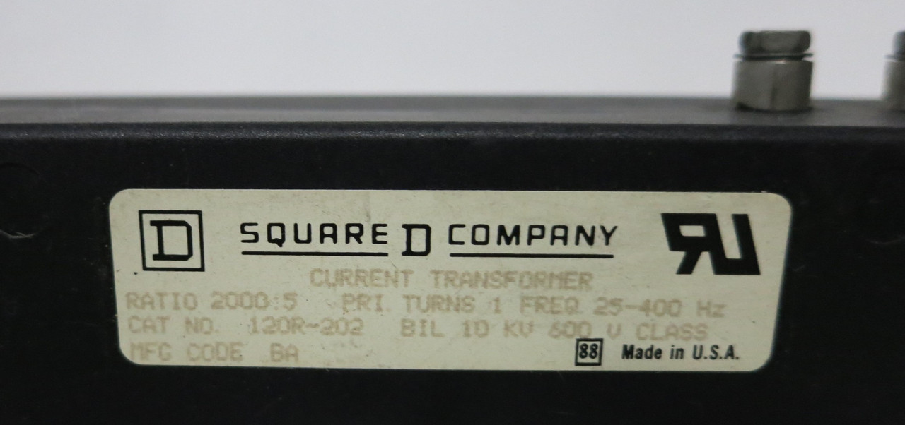 Square D 120R-202 Current Transformer Ratio 2000:5A CT (GA0112-6)