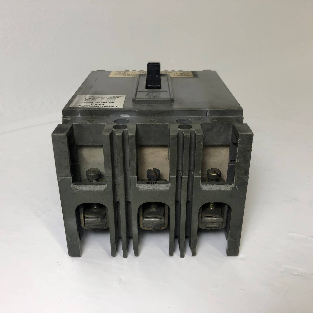 CH Westinghouse HFB3070A 70A Mark 75 Circuit Breaker 25kA 480/600V 3 Pole 70 Amp (EM3927-1)