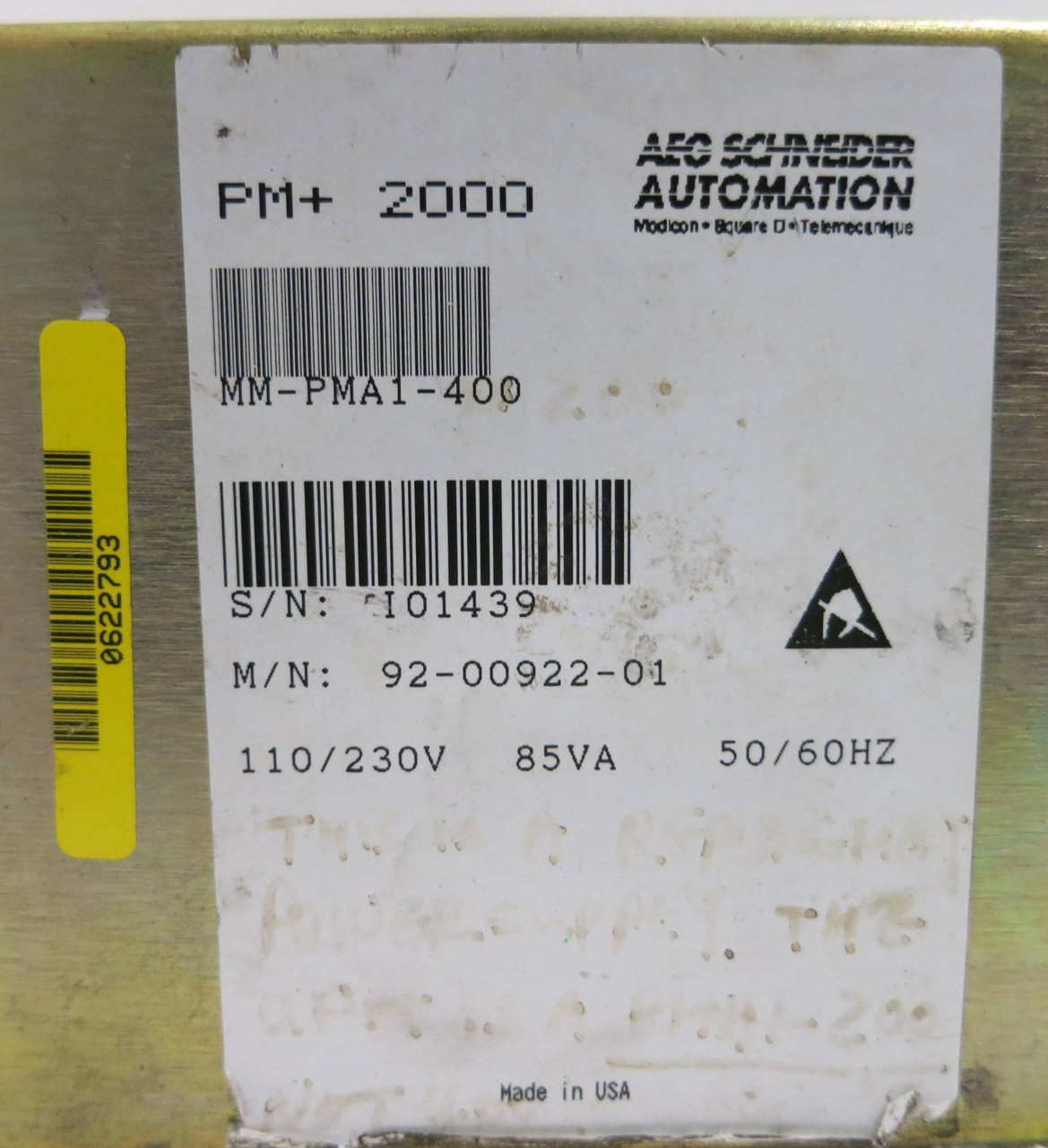 AEG Schneider MM-PMA1-400 Servo Drive 92-00688-01 PA-0601-000 Modicon 110/230V (GA0121-1)