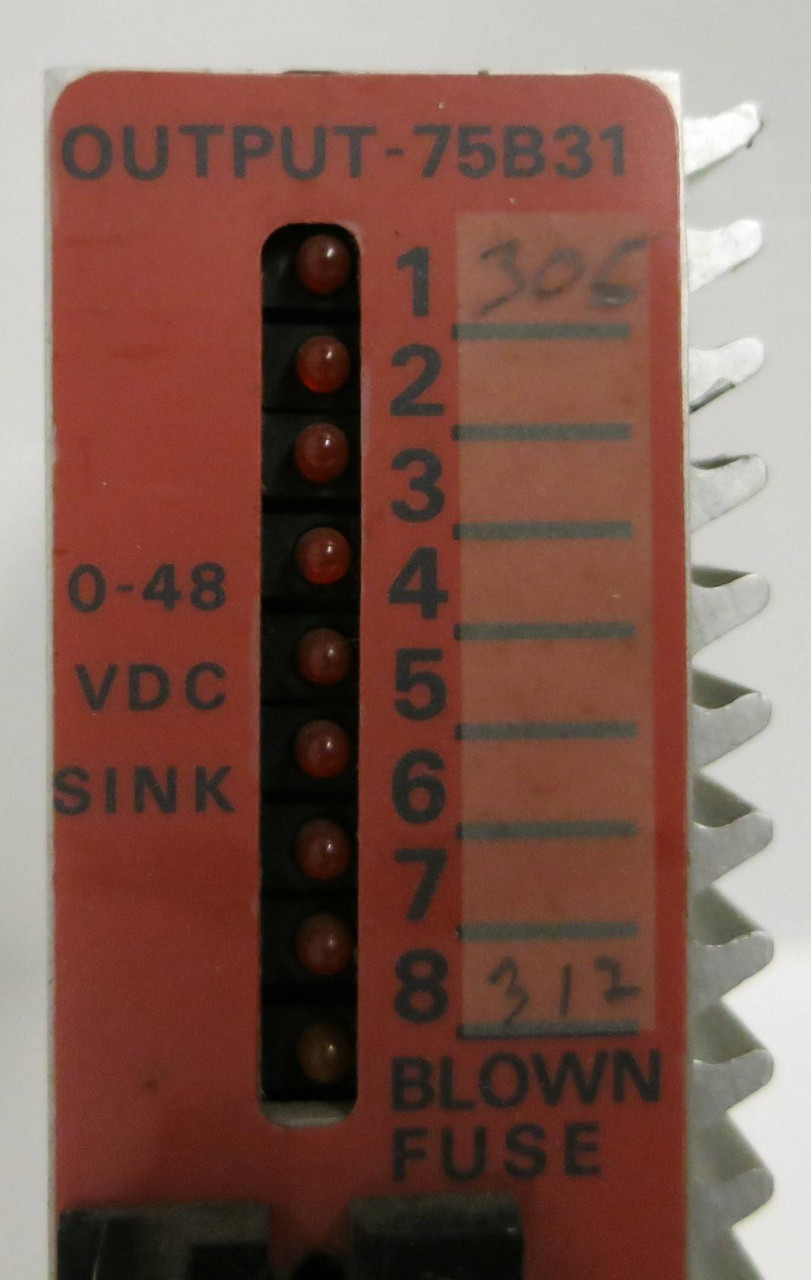 Industrial Control Equipment 75B31 48 VDC Output Module PLC Uticor Rev E2 Red (GA0133-1)