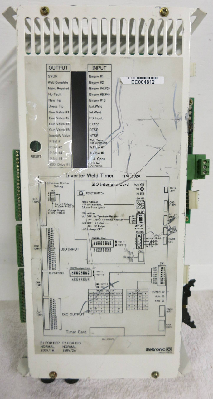 Weltronic H70-T02A S430-V1.2  Inverter Weld Timer PLC S412-V1.1 100C03-400-0 (GA0146-1)